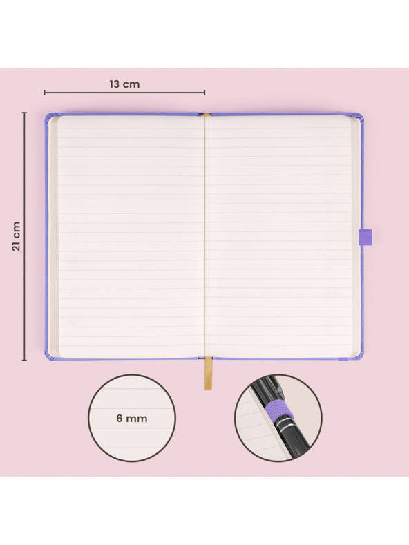 NOTIQUE NOTIQUE Notes Lila, linkovaný, 13 x 21 cm