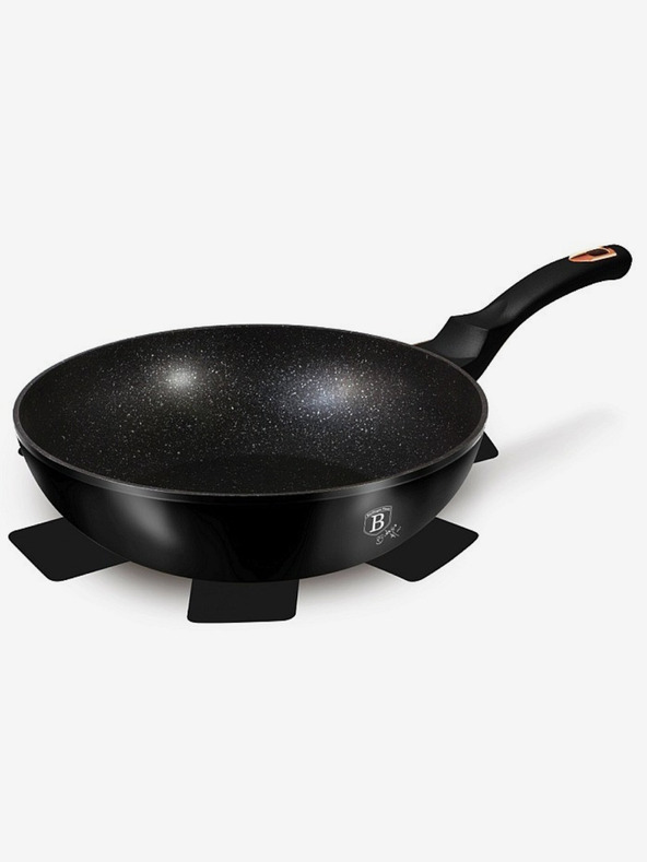 Berlingerhaus Wok pánev s mramorovým povrchem BERLINGERHAUS Black Rose Collection (28 cm)