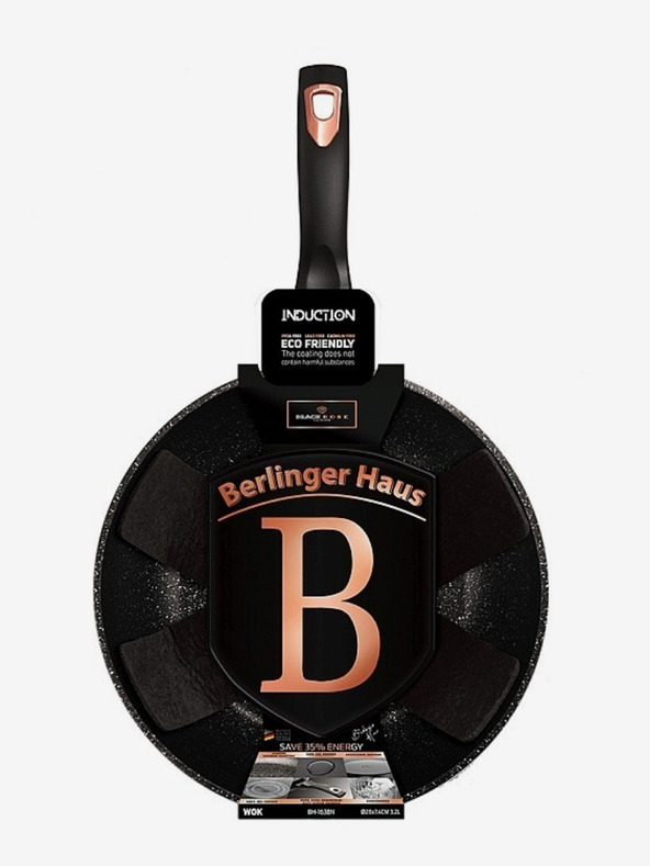 Berlingerhaus Wok pánev s mramorovým povrchem BERLINGERHAUS Black Rose Collection (28 cm)