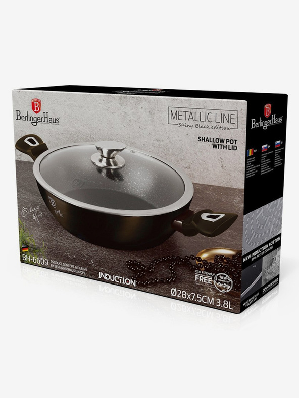 Berlingerhaus Pánev hluboká s poklicí 28 cm Shiny Black Collection BERLINGERHAUS