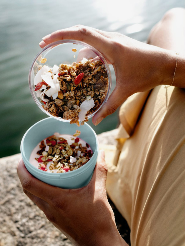 Mepal Světle zelený jídelní box Mepal Ellipse Mini (300 + 120 ml)