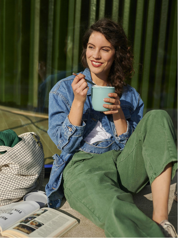 Mepal Světle zelený jídelní box Mepal Ellipse Mini (300 + 120 ml)