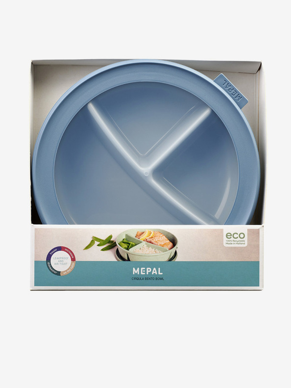 Mepal Světle modrý úložný box na potraviny Mepal Bento bowl Cirqula (250+250+500 ml)