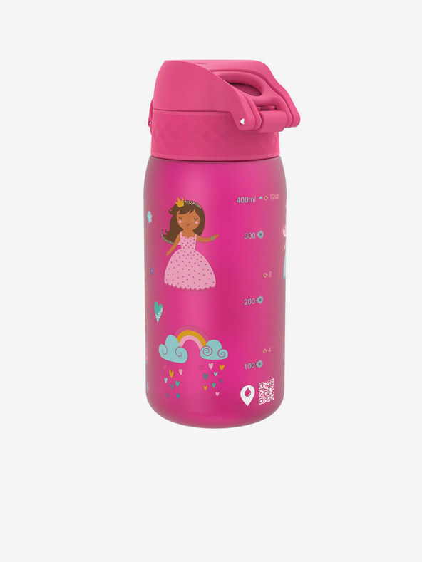 ION8 Růžová holčičí vzorovaná lahev Ion8 Leak Proof Princess 350 ml