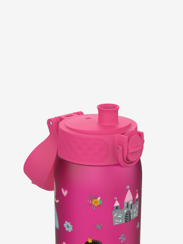 ION8 Růžová holčičí vzorovaná lahev Ion8 Leak Proof Princess 350 ml