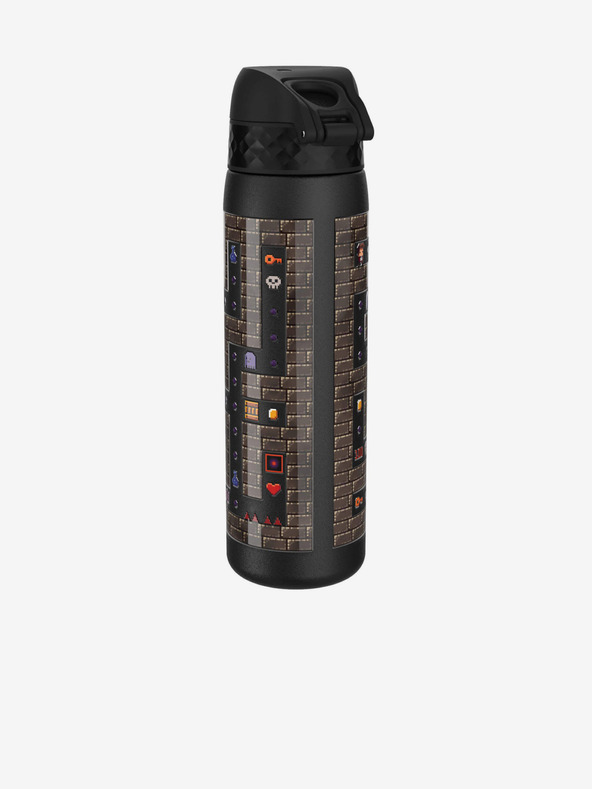ION8 Černá vzorovaná nerezová lahev Ion8 Leak Proof Gamer (600 ml)