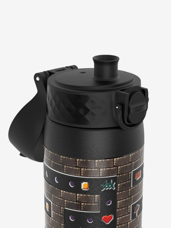 ION8 Černá vzorovaná nerezová lahev Ion8 Leak Proof Gamer (600 ml)