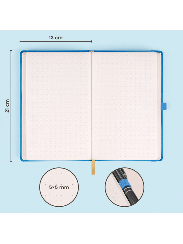 NOTIQUE NOTIQUE Notes Modrý, tečkovaný, 13 x 21 cm