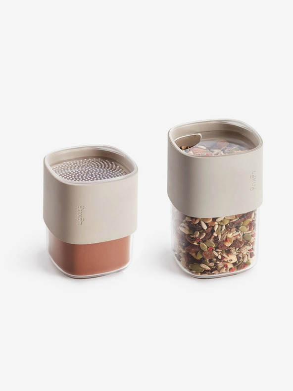 Lékué Sada tří nádob na skladování suchých potravin ve světle šedé barvě Lékué Flip Storage Set