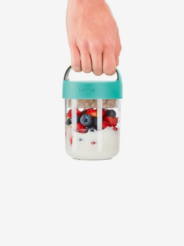 Lékué Tyrkysový svačinový box Lékué Jar To Go (400 ml)