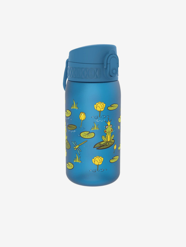 ION8 Modrá dětská vzorovaná lahev Ion8 Leak Proof Frog Pond (350 ml)