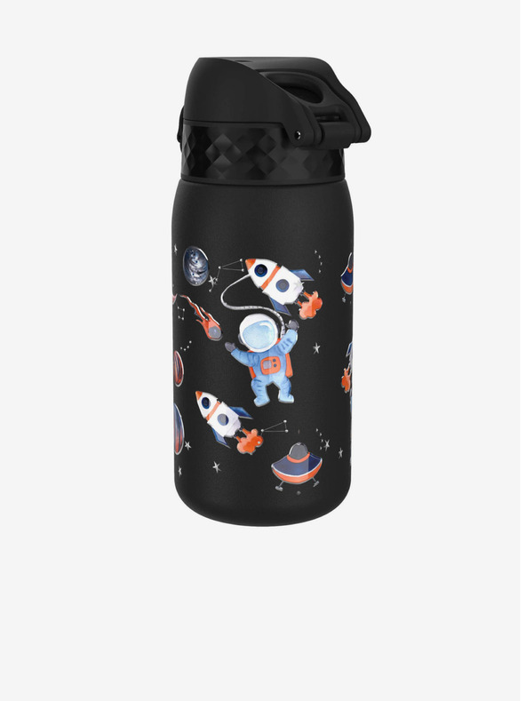 ION8 Černá vzorovaná nerezová lahev Ion8 Leak Proof Space (400 ml)