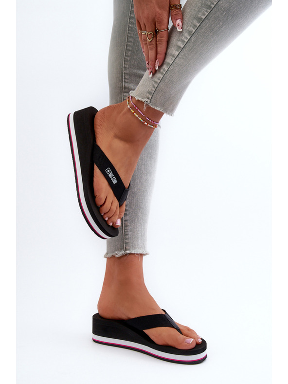 BIG STAR SHOES Dámské žabky na klínku Big Star Black Velikost: