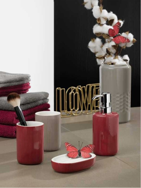 Kela Dávkovač mýdla Ava keramika červená 350 ml KELA