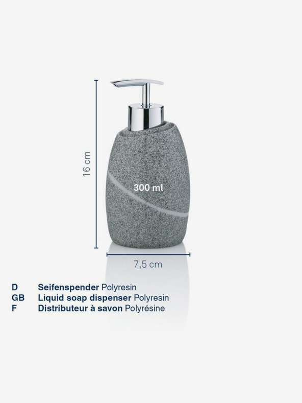 Kela Dávkovač mýdla TALUS poly, dekor kámen šedý KELA