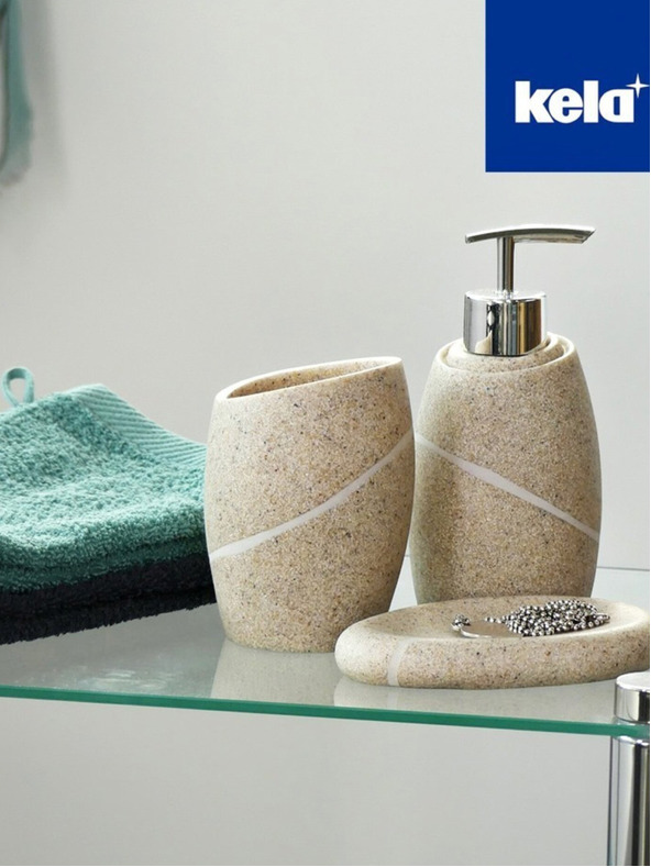 Kela Dávkovač mýdla TALUS poly, dekor kámen béžový KELA