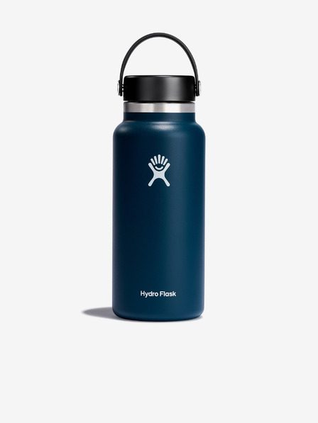 Hydro Flask Tmavě modrá nerezová termolahev Hydro Flask Wide Mouth Flex Cap (946 ml)