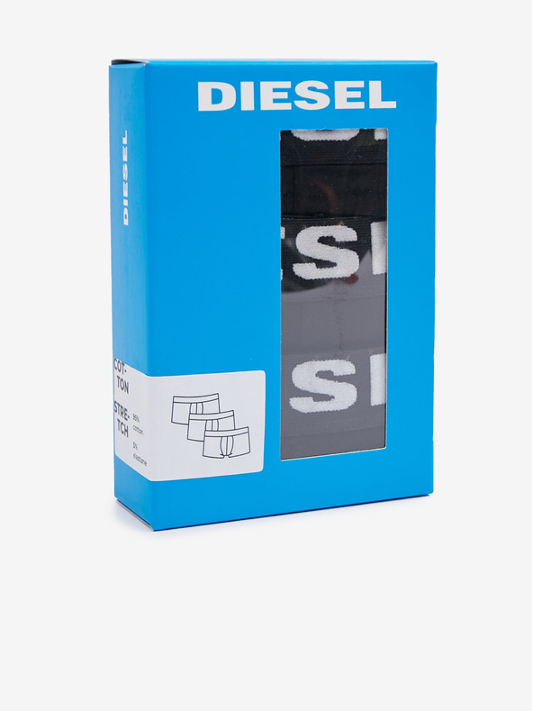 Diesel Sada tří pánských boxerek v černé barvě Diesel