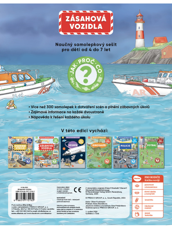 BAAGL  Můj první samolepkový sešit – ZÁSAHOVÁ VOZIDLA
