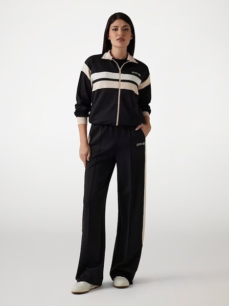 Guess Jeans Dámské černé rovné jogger kalhoty Guess jeans
