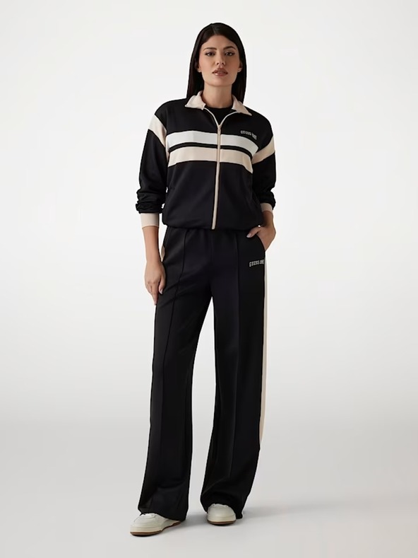 Guess Jeans Dámské černé rovné jogger kalhoty Guess jeans