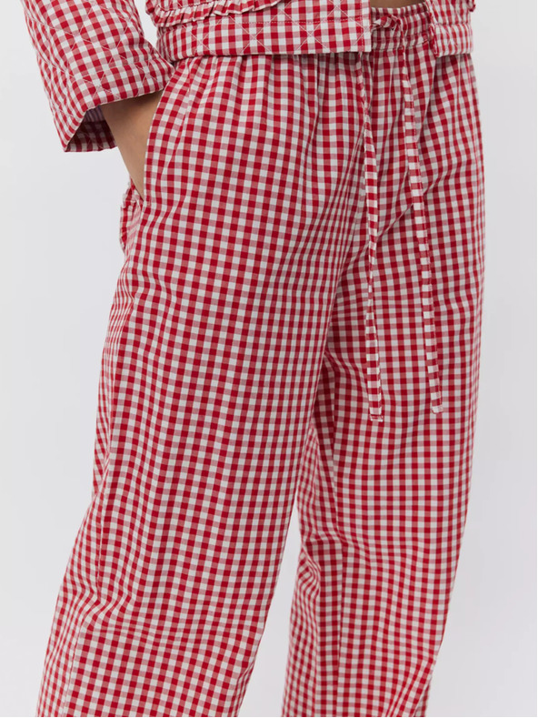Sofie Schnoor Bílo-červené dámské kostkované kalhoty Sofie Schnoor