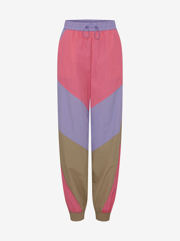 The Jogg Concept Fialovo-růžové dámské šusťákové kalhoty The Jogg Concept