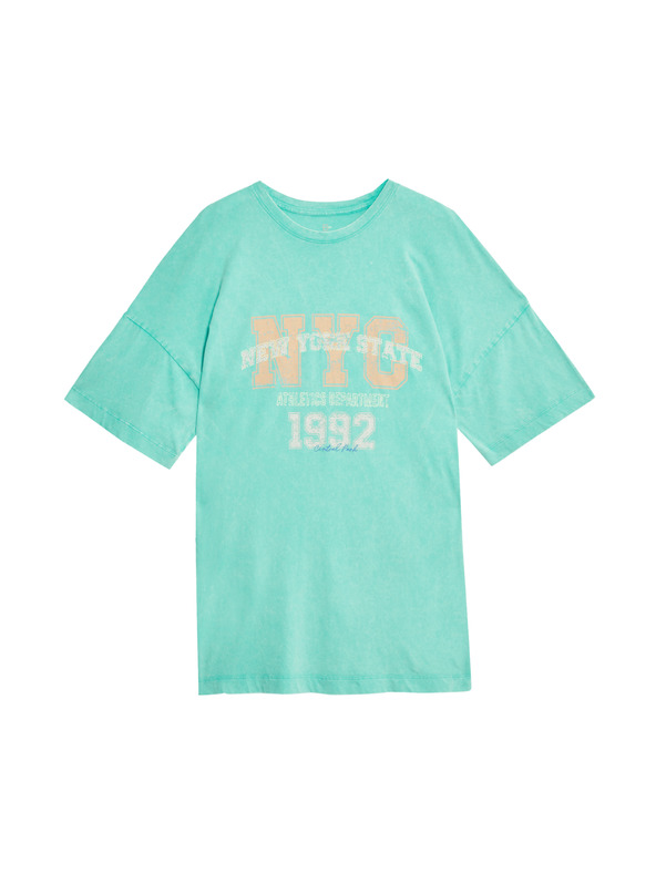 Marks & Spencer Tričko nadměrné velikosti s nápisem, z čisté bavlny Marks & Spencer zelená