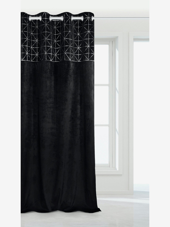 Edoti Sametový závěs lesklý   - černý EDOTI