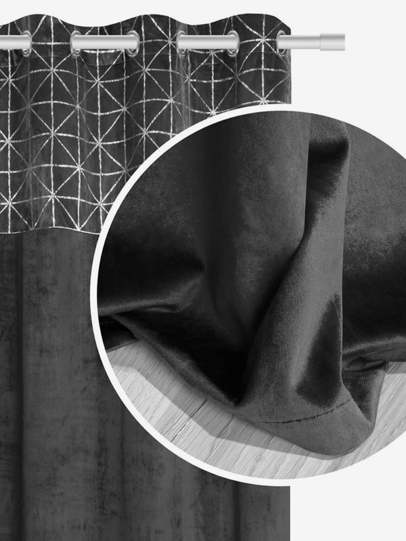 Edoti Sametová záclon lesklá   - grfitová EDOTI
