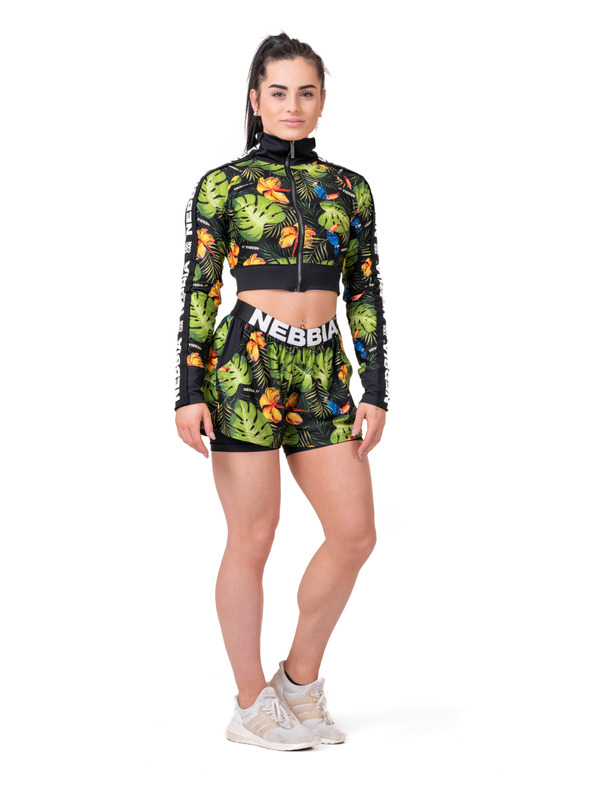 Nebbia High-energy dámské double layer šortky Nebbia 563 Jungle green