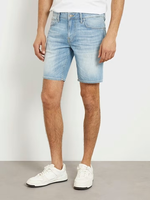 Guess Jeans Pánske modré džínsové kraťasy Guess Florida