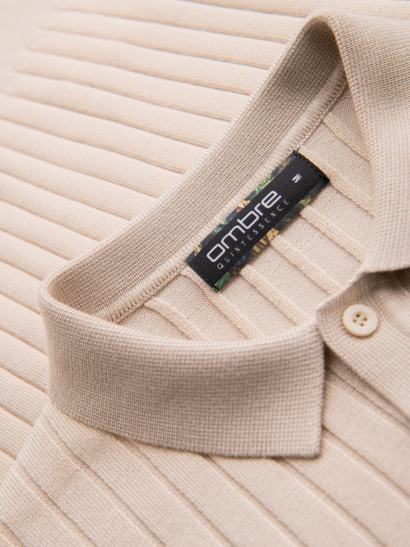 Ombre Clothing Pánská polokošile SLIM FIT z viskózy se svislými pruhy Ombre Clothing