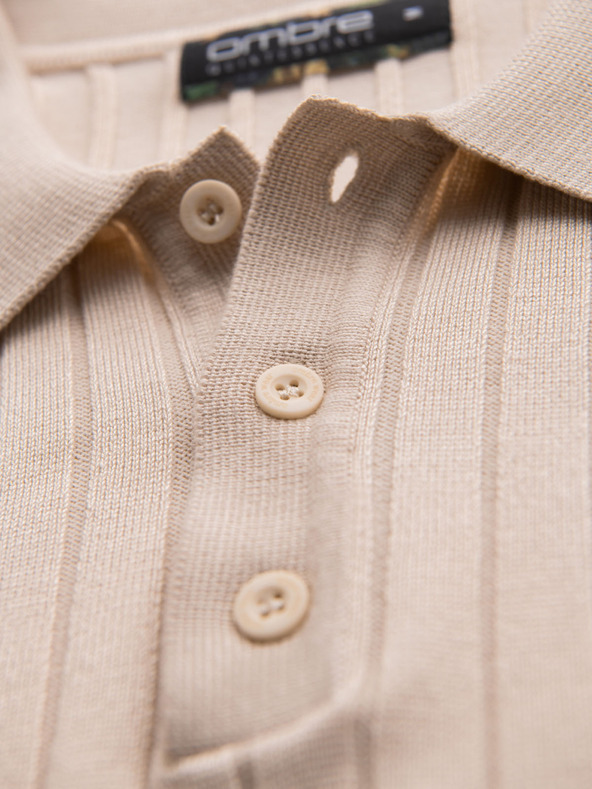 Ombre Clothing Pánská polokošile SLIM FIT z viskózy se svislými pruhy Ombre Clothing