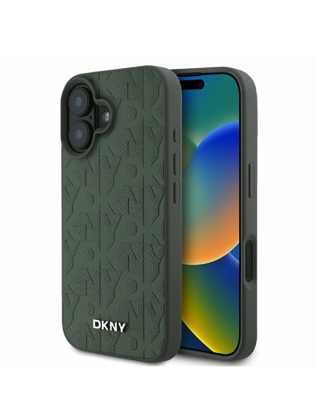 DKNY DKNY PU Leather Zadní Kryt pro iPhone 16 Green