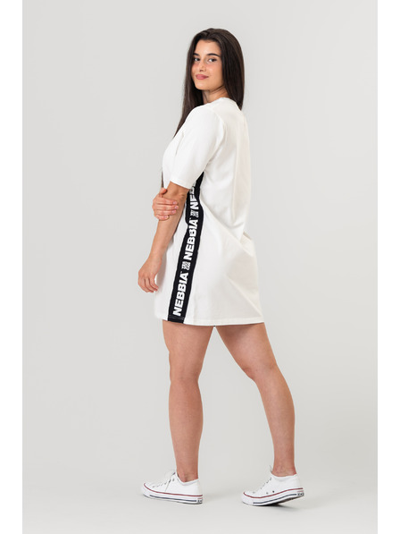 Nebbia Tričkové oversized šaty NEBBIA CLUB 594 XS/S,cream