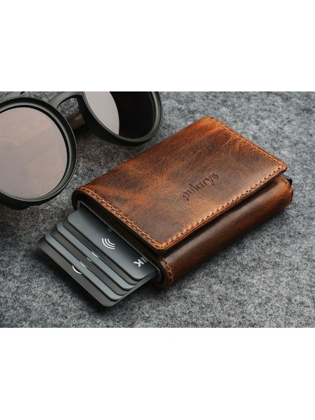 Pularys BOSTO RFID WALLET - Saddle Leather