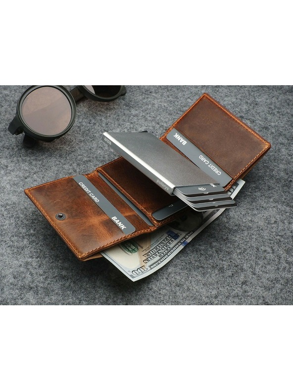 Pularys BOSTO RFID WALLET - Saddle Leather