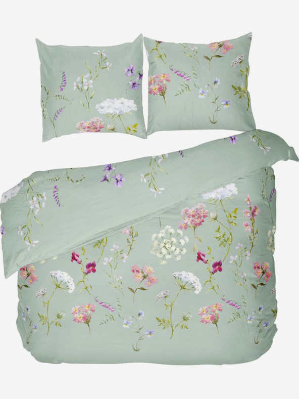 Kvalitex Francouzské bavlněné povlečení DELUX 200x200, 70x90cm BOTANICA zelená