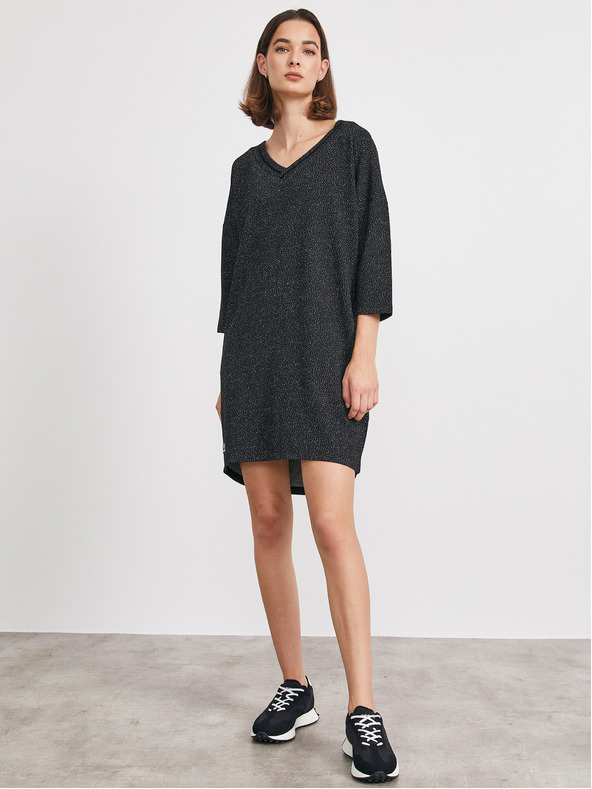 ZOOT.lab Černé vzorované volné šaty METROOPOLIS by ZOOT.lab Eustacia