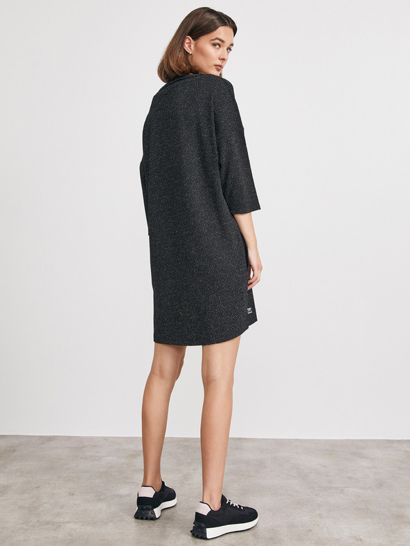 ZOOT.lab Černé vzorované volné šaty METROOPOLIS by ZOOT.lab Eustacia