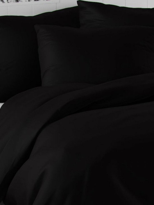 Kvalitex Saténové francouzské povlečení LUXURY COLLECTION 1+2, 240x200, 70x90cm černé