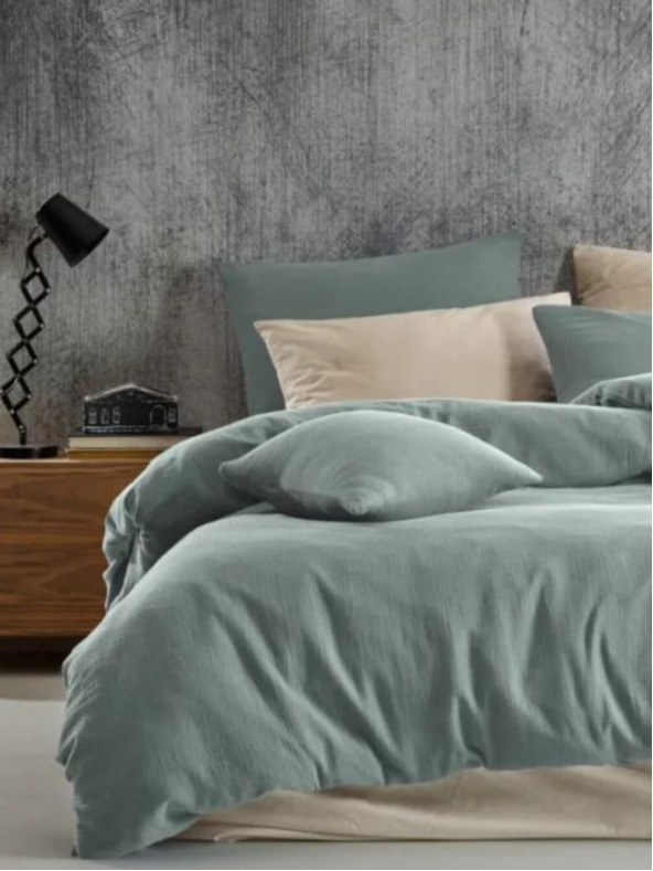 Kvalitex Mušelínové povlečení 140x200, 70x90cm světle zelené Kvalitex