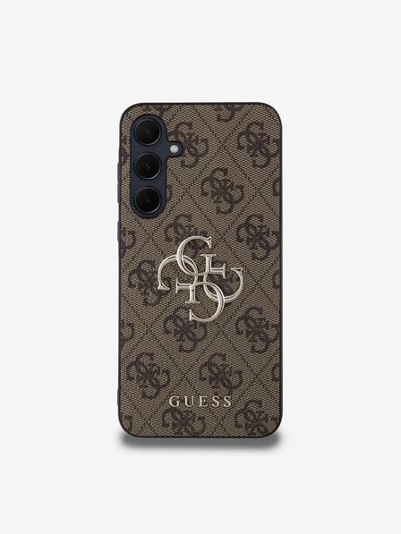 Guess Guess PU 4G Metal Logo Zadní Kryt pro Samsung Galaxy A35 5G Brown