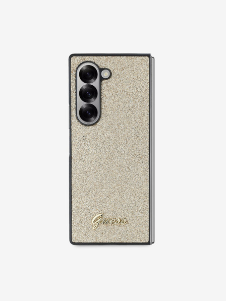 Guess Guess PC/TPU Glitter Flakes Metal Logo Zadní Kryt pro Samsung Galaxy Z Fold 6 Gold