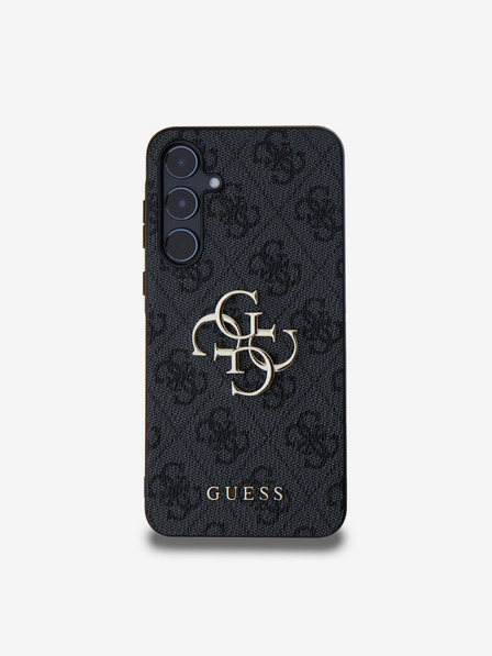 Guess Guess PU 4G Metal Logo Zadní Kryt pro Samsung Galaxy A55 5G Grey