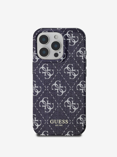 Guess Guess IML Denim Effect MagSafe Zadní Kryt pro iPhone 16 Pro Max Dark Blue