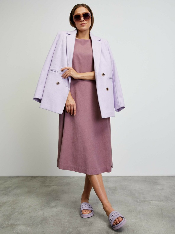 ZOOT.lab Starorůžové basic šaty s balonovými rukávy METROOPOLIS by ZOOT.lab Vasilisa