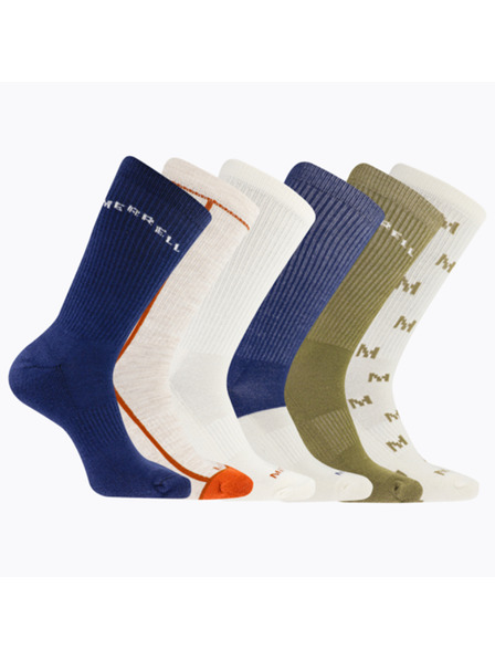 Merrell merrell ponožky MEA33694C6B2 NVAST RECYCLED CUSHION CREW (6 packs) navy assorted S/M MERRELL PONOŽKY