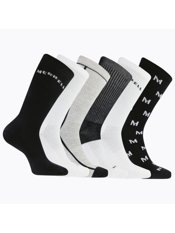 Merrell merrell ponožky MEA33694C6B2 BKAST RECYCLED CUSHION CREW (6 packs) black assorted S/M MERRELL PONOŽKY